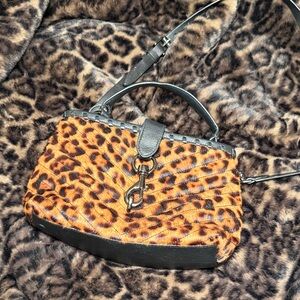 Rebecca Minkoff Leopard Print Crossbody Bag with Black Accents